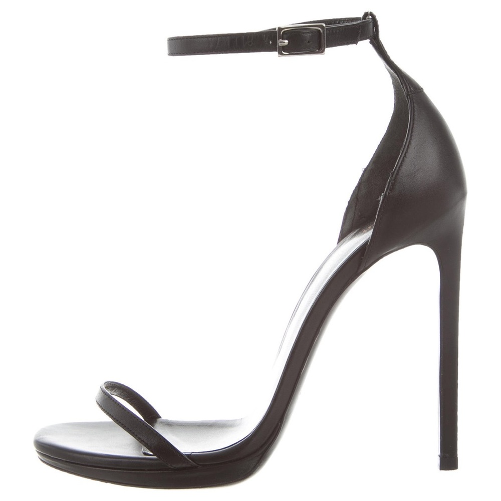 Saint Laurent Black Jane Ankle Strap Sandals
